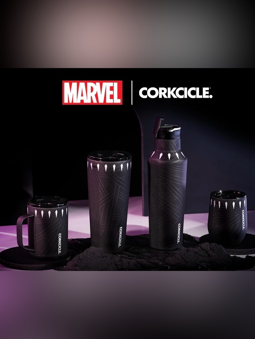 Corkcicle Matte Black Panther Insulated Bottle